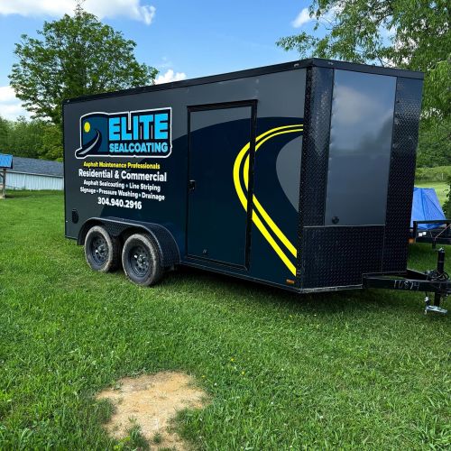 Half Wrap on a 16 Foot Trailer for Elite Sealcoating