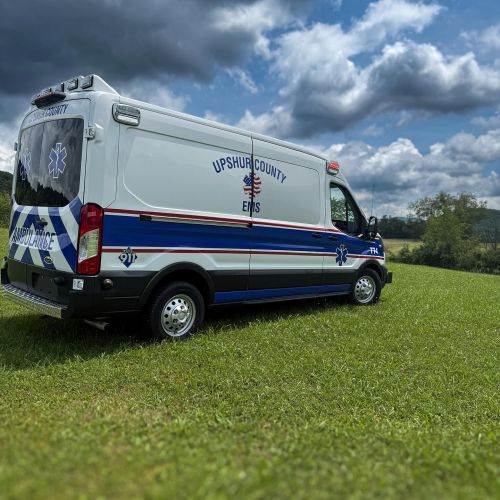 Ambulance Striping and Lettering for Upshur County EMS.